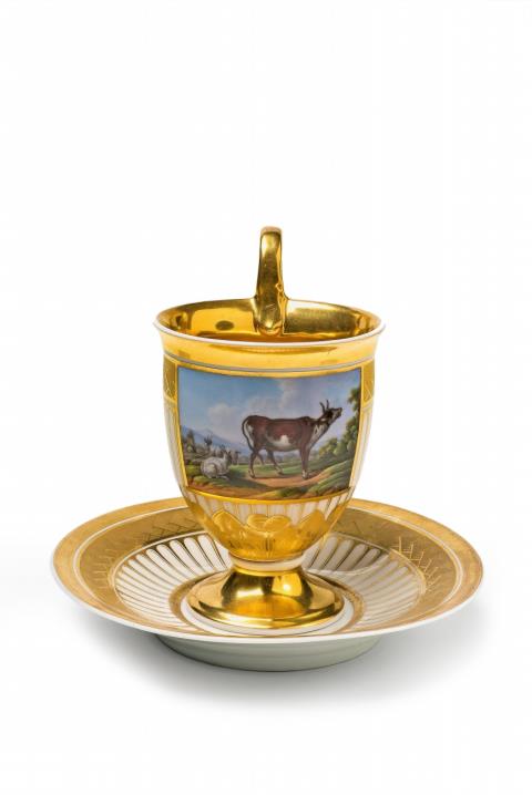 Paulus Pieterszoon Potter - A Berlin KPM porcelain cup with a cow