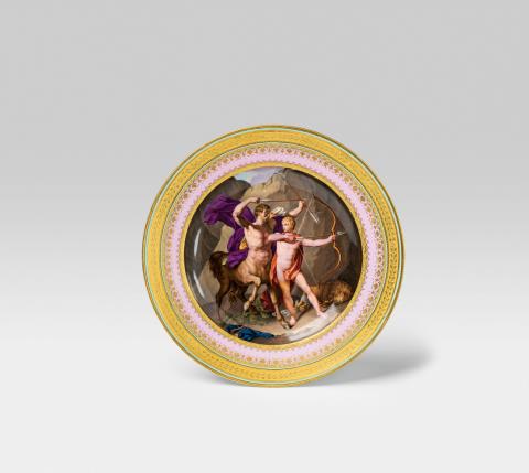  Vienna, Imperial Manufactory directed by Konrad von Sorgenthal - A Vienna porcelain plate depicting the education of Achilles