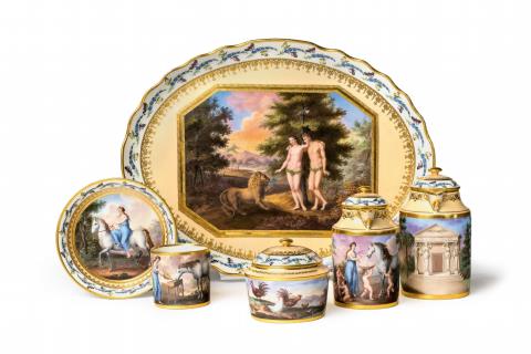 A Vienna porcelain solitaire with allegorical motifs