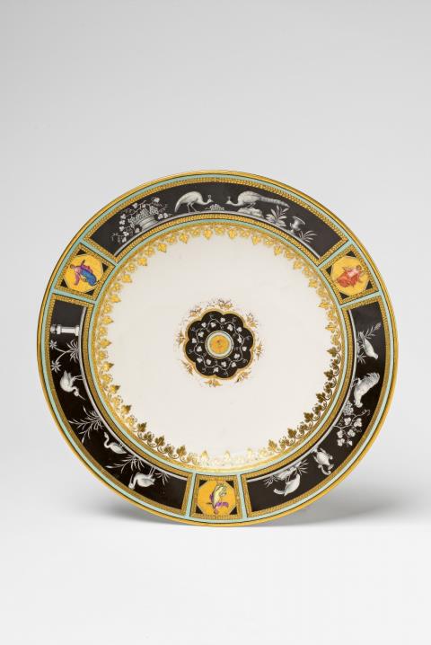 A Vienna porcelain plate in the style of Herculaneum