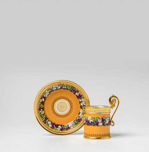A Sèvres porcelain cup with violets