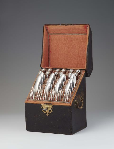 Georg Carl Brenner - A Celle silver travel cutlery set
