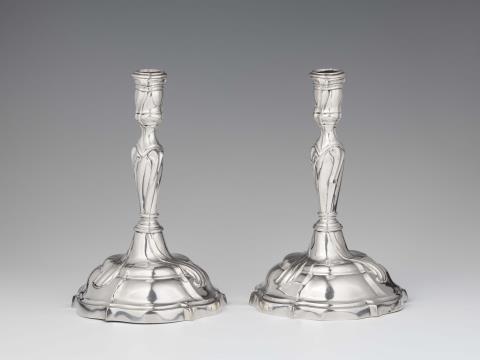 Johann Ludewig Meyer - A pair of Brunswick silver candlesticks