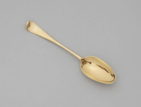 Frantz Peter Bunsen - A royal silver gilt dessert spoon