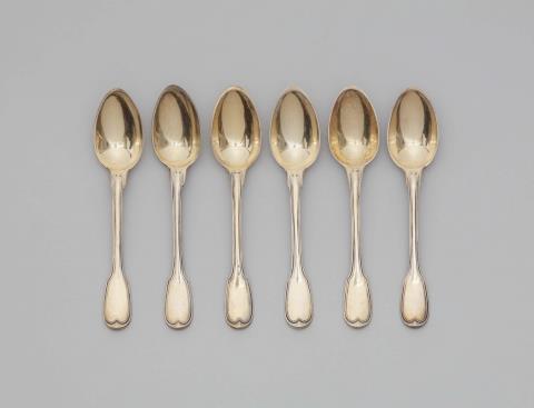 Pierre-Nicolas Sommé - Six Parisian silver gilt coffee spoons