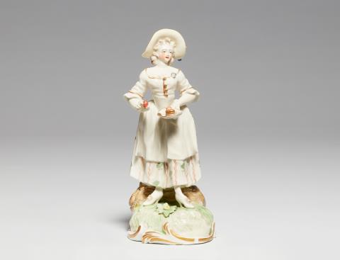 Porcelain Manufacture Frankenthal - A rare Frankenthal porcelain figure of a trinket seller
