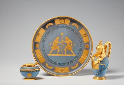  Vienna, Imperial Manufactory directed by Matthias Niedermayer - Three items from a Vienna porcelain service in the Egyptian taste