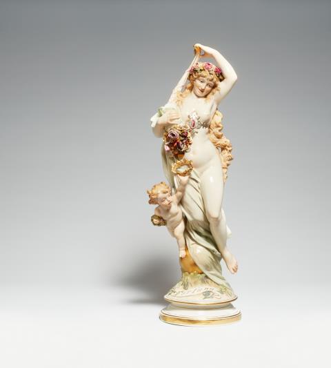 Heinrich Schwabe - A Meissen porcelain lady as an allegory of Fortuna