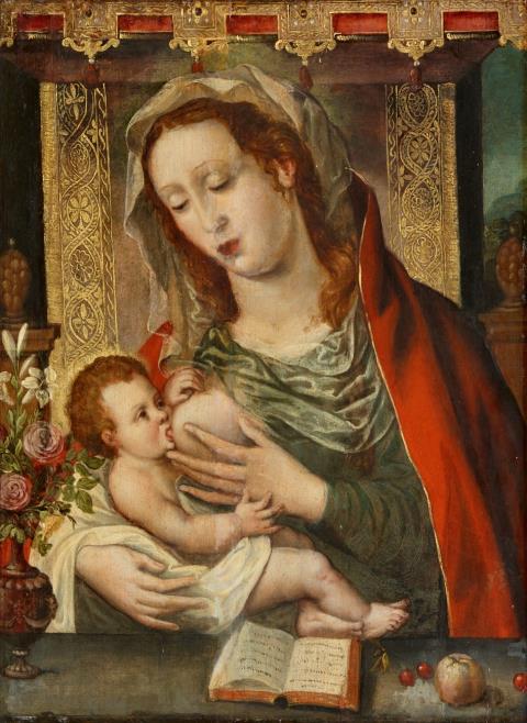 Jan Gossaert - Madonna mit Kind unter Baldachin