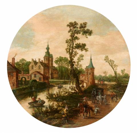 Jan van Goyen - Landschaft mit einem altem Schloss und Türmchen