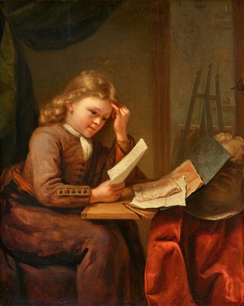 Godefridus Schalcken - Young Draughtsman at a Table