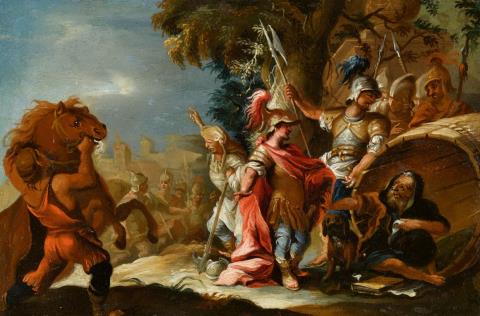 Deutscher Meister um 1700 - Alexander der Große entdeckt Diogenes in der Tonne