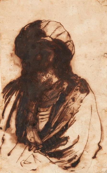 Giovanni Francesco Barbieri, genannt Il Guercino - Bildnis eines Mannes mit Turban