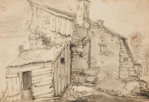 Herman Saftleven - Old Peasant's Cottage with a Barn