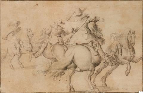 Anthonie Palamedesz - Drei Reiter und ein reiterloses Pferd