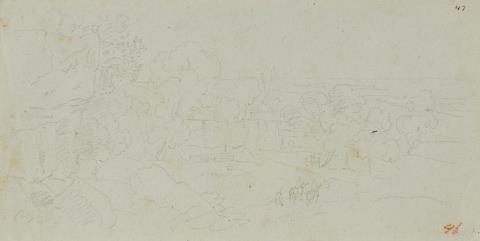 Karl Friedrich Schinkel - Blick auf Syrakus mit dem Landhaus des englischen Konsuls G. F. Leckie in Tremiglia