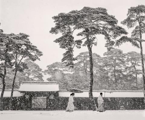 Werner Bischof - In the Court of the Meiji Temple, Tokyo, Japan