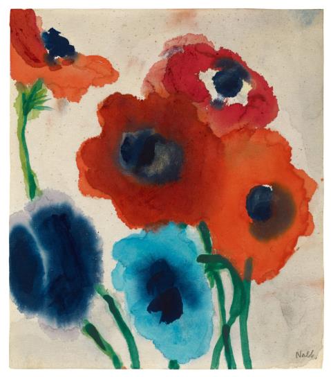 Emil Nolde - Rote und blaue Blüten
