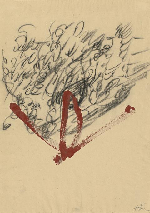 Antoni Tàpies - Image IV. Black Strokes above Sign