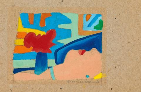 Tom Wesselmann - Study for face with bad abstract painting