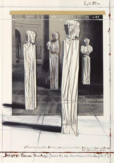 Christo - Wrapped Roman Sculptures, Project for Die Glyptothek, München