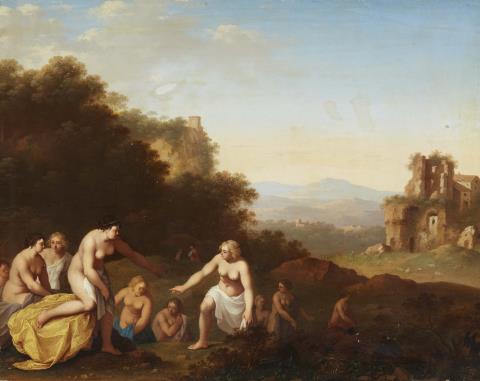 Cornelis van Poelenburgh - Landschaft mit badenden Frauen