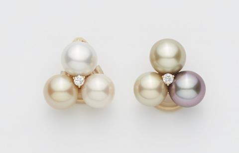 Karl Friedrich - Paar Ohrclips mit farbigen Perlen