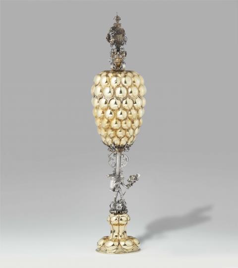 Hans Weber - An important Renaissance parcel gilt silver goblet with a "büttenmann" motif