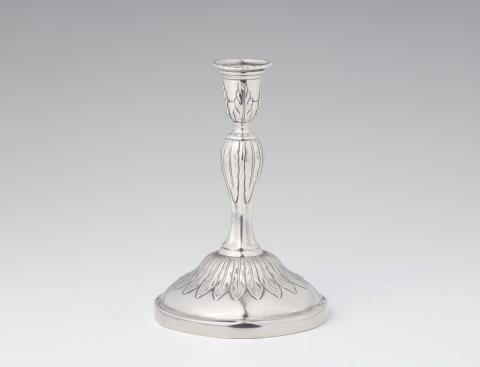 Carl David Schrödel - A silver candlestick from the court silver of Dresden