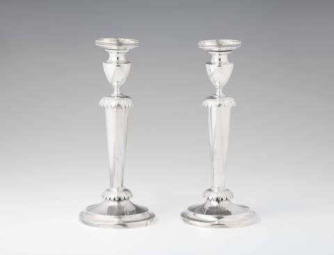 George Friedrich Weigel - A pair of Kassel silver candlesticks