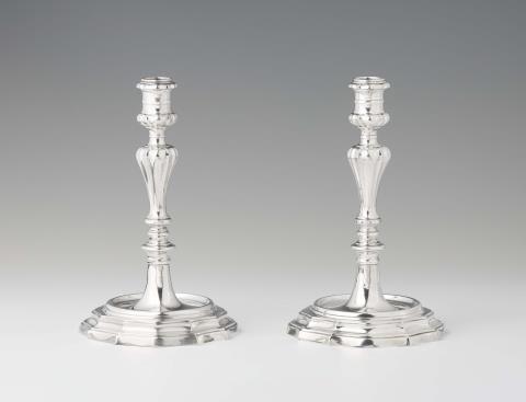 A pair of Florentine Baroque silver candlesticks