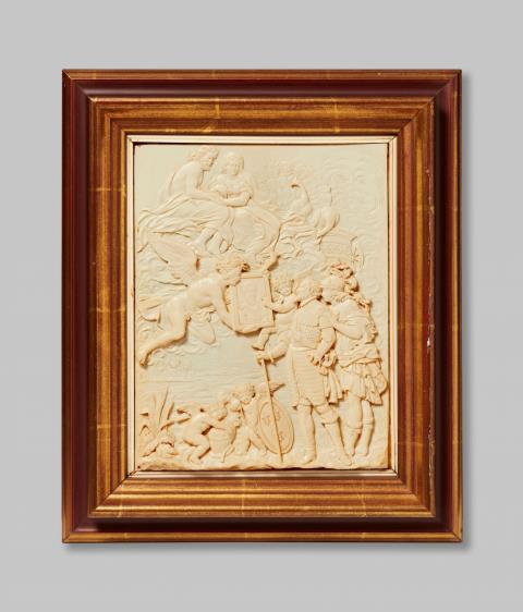 Elfenbein-Relief mit der Präsentation des Porträts von Maria de´ Medici