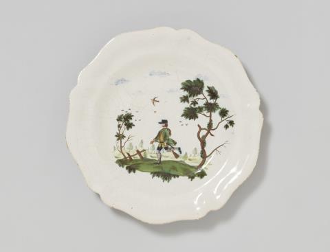  Künersberg - A faience plate with a hunting motif