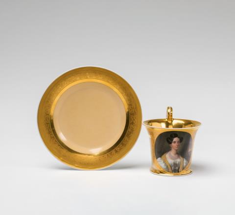  Vienna, Imperial Manufactory - A Vienna porcelain cup with the portrait of Empress Maria Anna of Austria