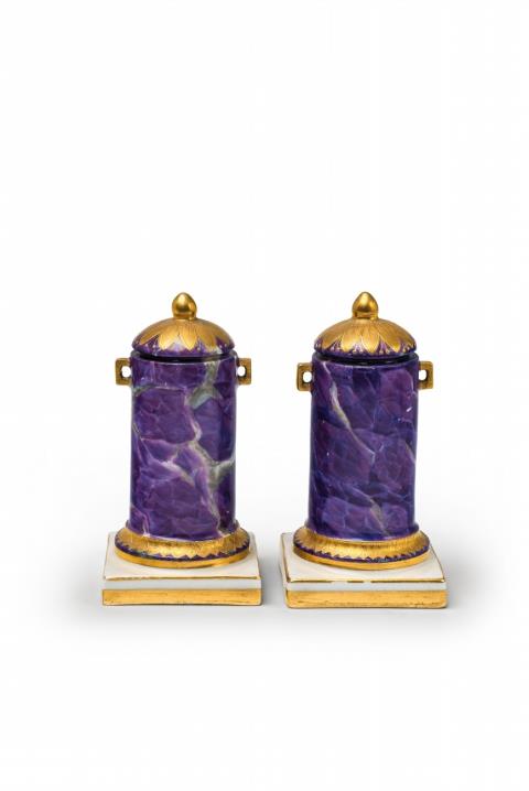 A pair of Vienna porcelain balustrades from a table centrepiece