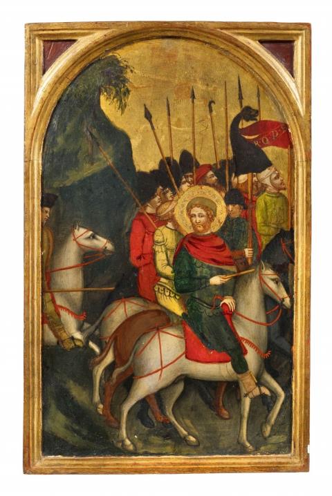  Maestro di Campo Giove (Nicolo Olivieri della Pietranziera?) - Vier Tafeln mit Szenen aus der Legende des Heiligen Eustachius