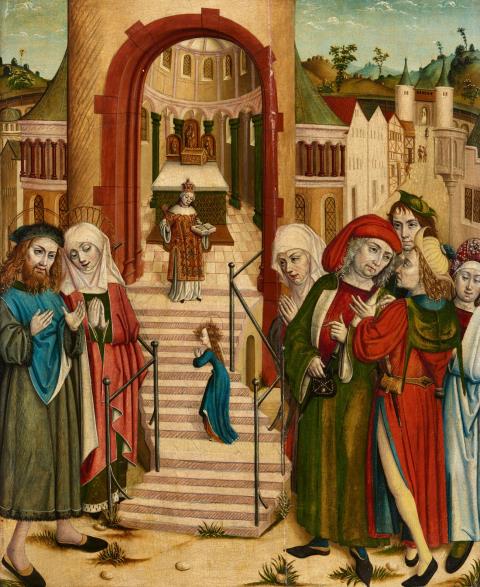 Cologne School circa 1500 - The Presentation of the Virgin Mary at the Temple