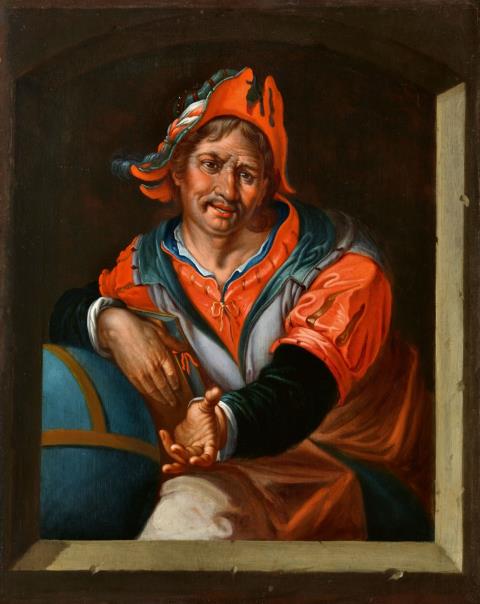 Joachim Wtewael, circle of - Heraclitus - The Weeping Philosopher Democritus - The Laughing Philiosopher