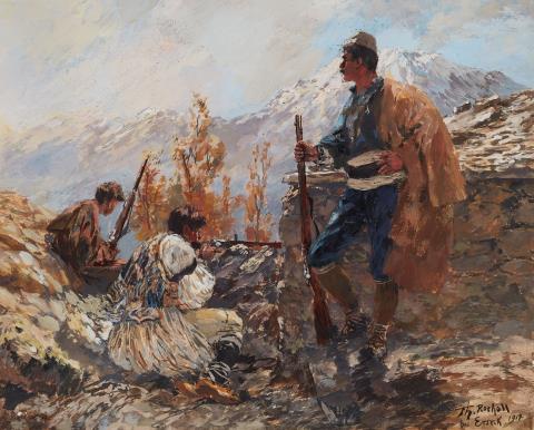 Theodor Rocholl - Riflemen in the Mountains