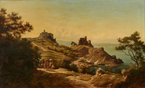 Robert Kummer - Landscape with a View of Duino Palace near Triest