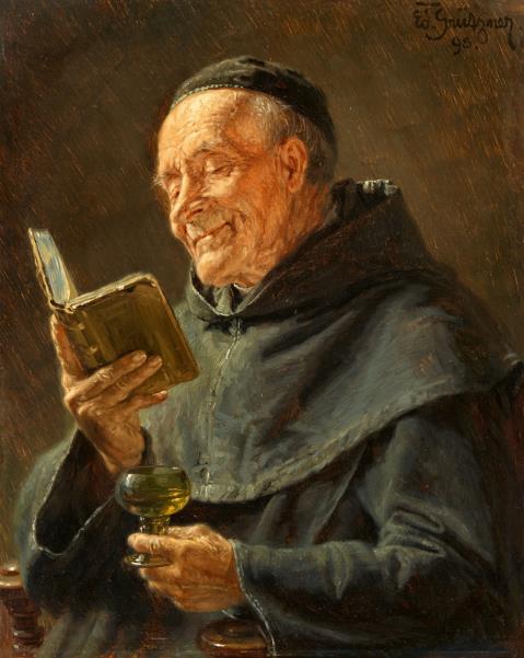 Eduard von Grützner - Lesender Mönch