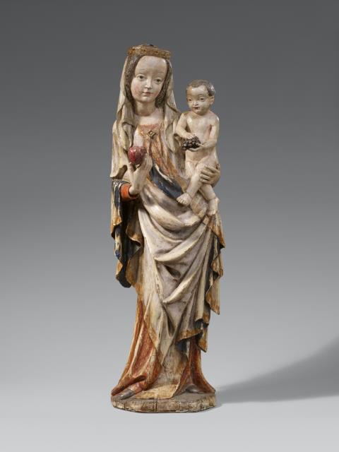 Salzburg - A carved wood figure of the Virgin and Child, probably Salzburg, circa 1410/20