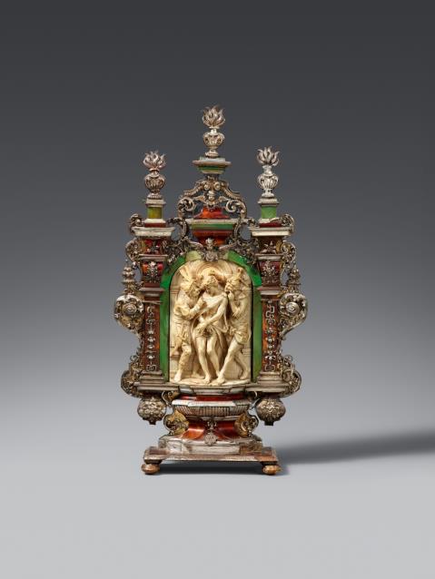 South German 17th century - A 17th century South German domestic altar with the Mocking of Christ