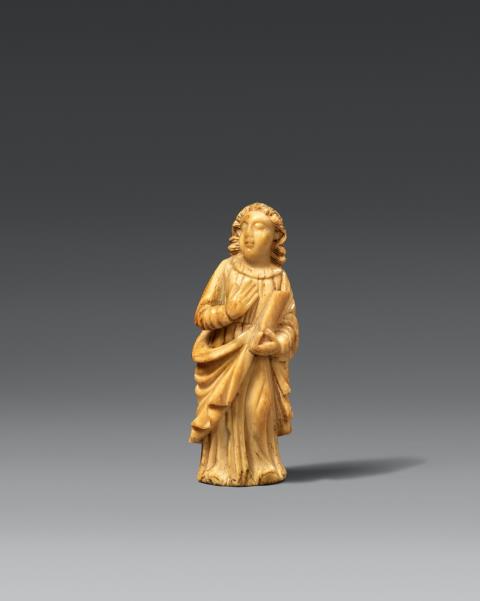  Goa - A 17th century carved ivory figure of Saint John (?), probably Goa