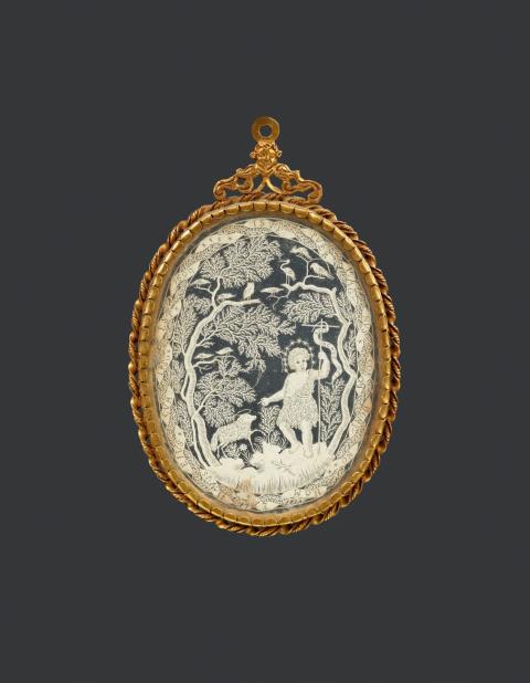 South German 1692 - A South German pendant with John the Baptist, 1692