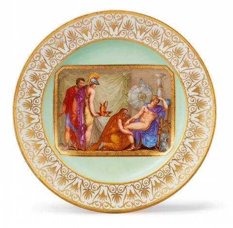 J.M. Langlois - A Berlin KPM porcelain dessert plate with a mythological scene