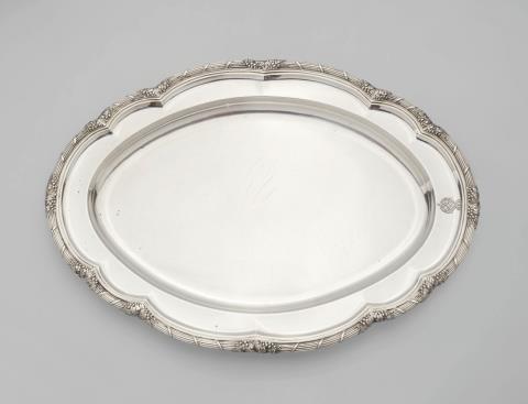 Johann George Hossauer - A Berlin silver platter made for the Prussian crown prince and princess