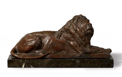 August Kraus - A bronze model of a lion