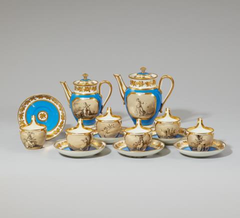  Vienna, Imperial Manufactory - A Vienna porcelain coffee service with allegorical scenes