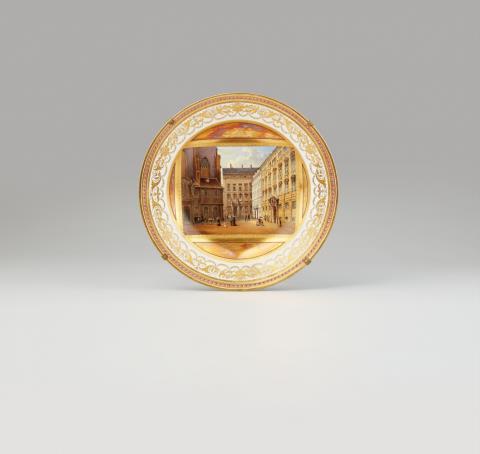 A Vienna porcelain plate with a view of Minoritenplatz